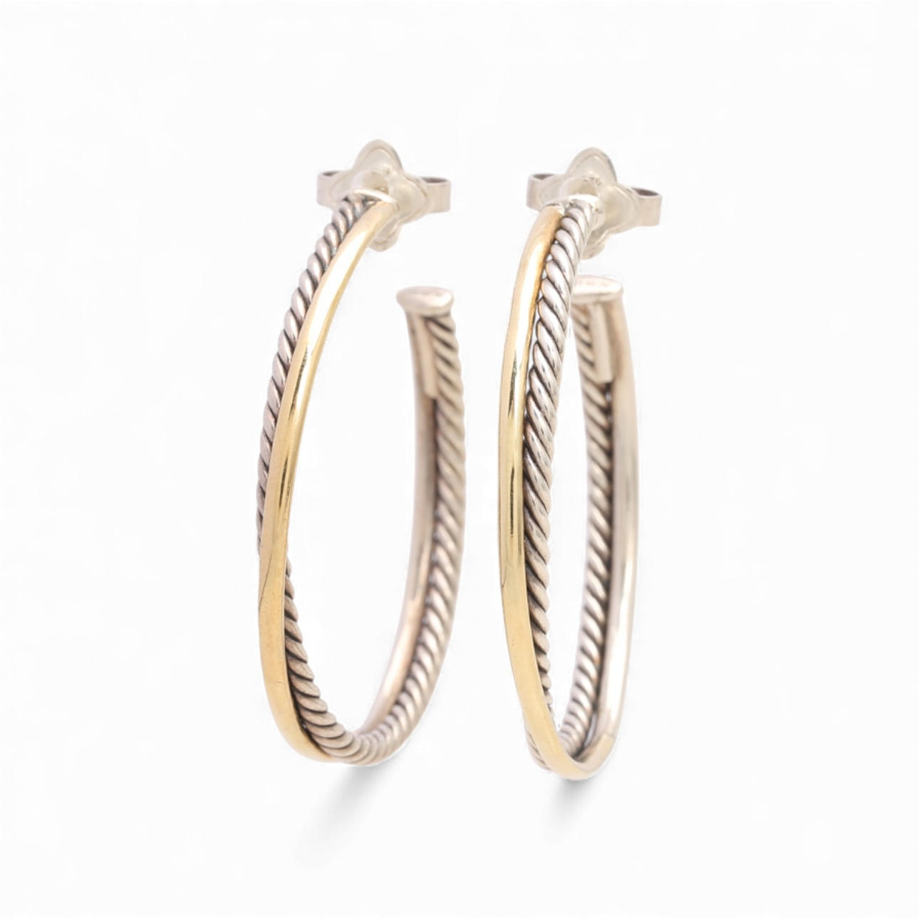 DAVID YURMAN. Crossover creole earrings.