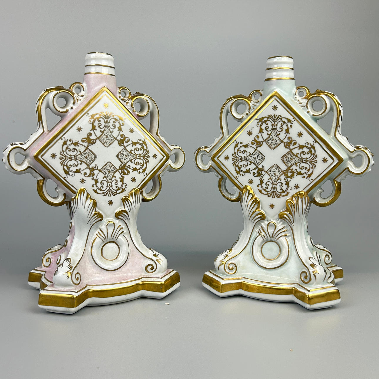 TWO RPM GERMAN PORCELAIN VASES.
