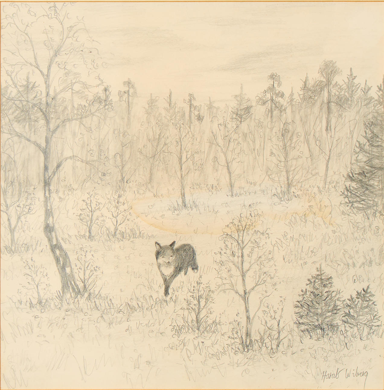 HARALD WIBERG. Fox in the forest.