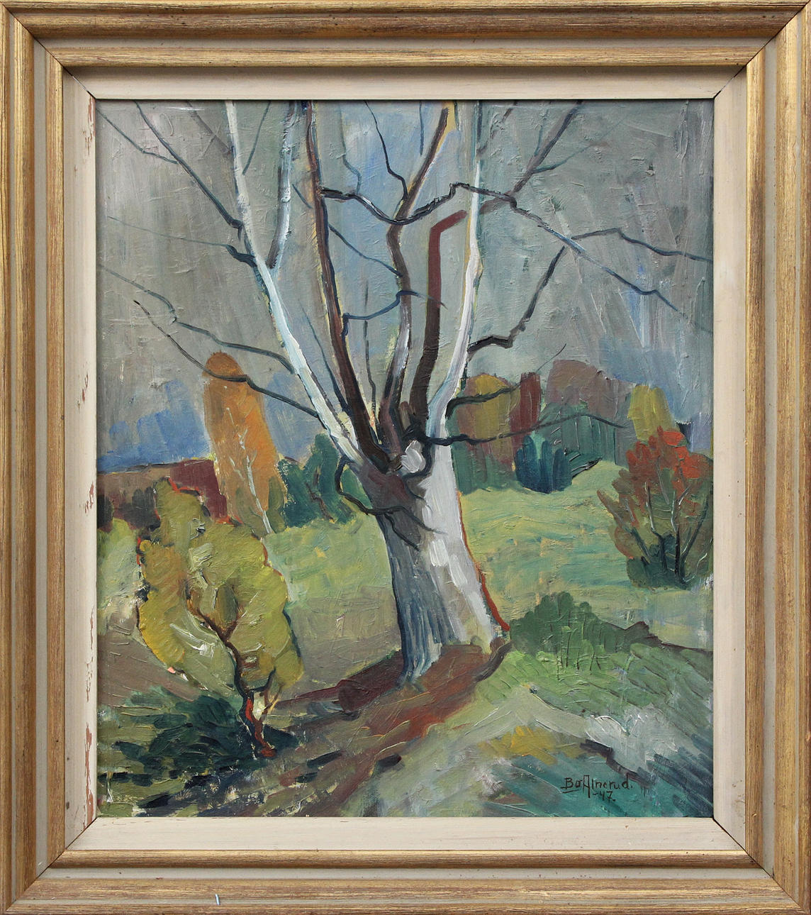 BO ALNERUD. OIL, on panel, signed, 1947.