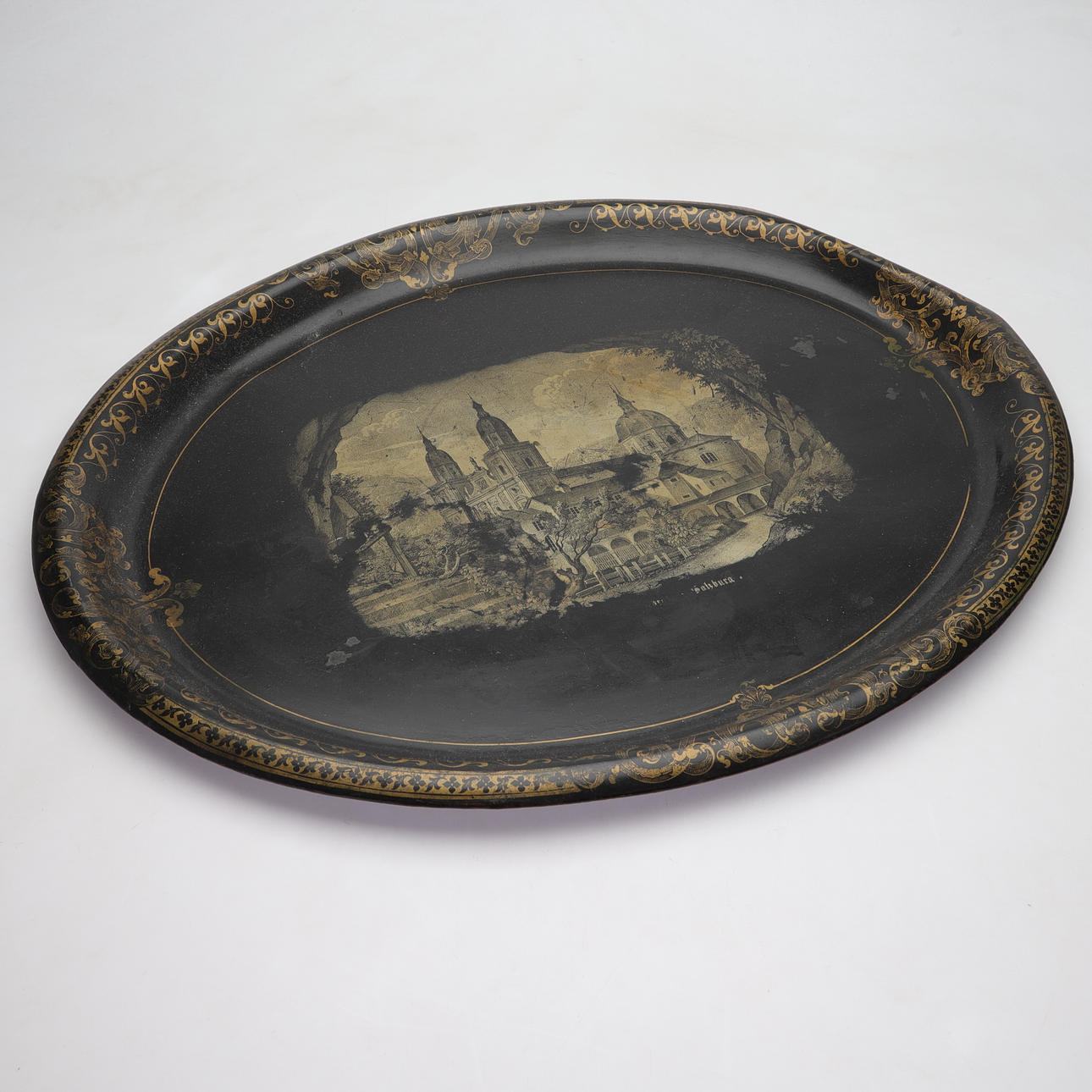 A serving tray, 19th century.