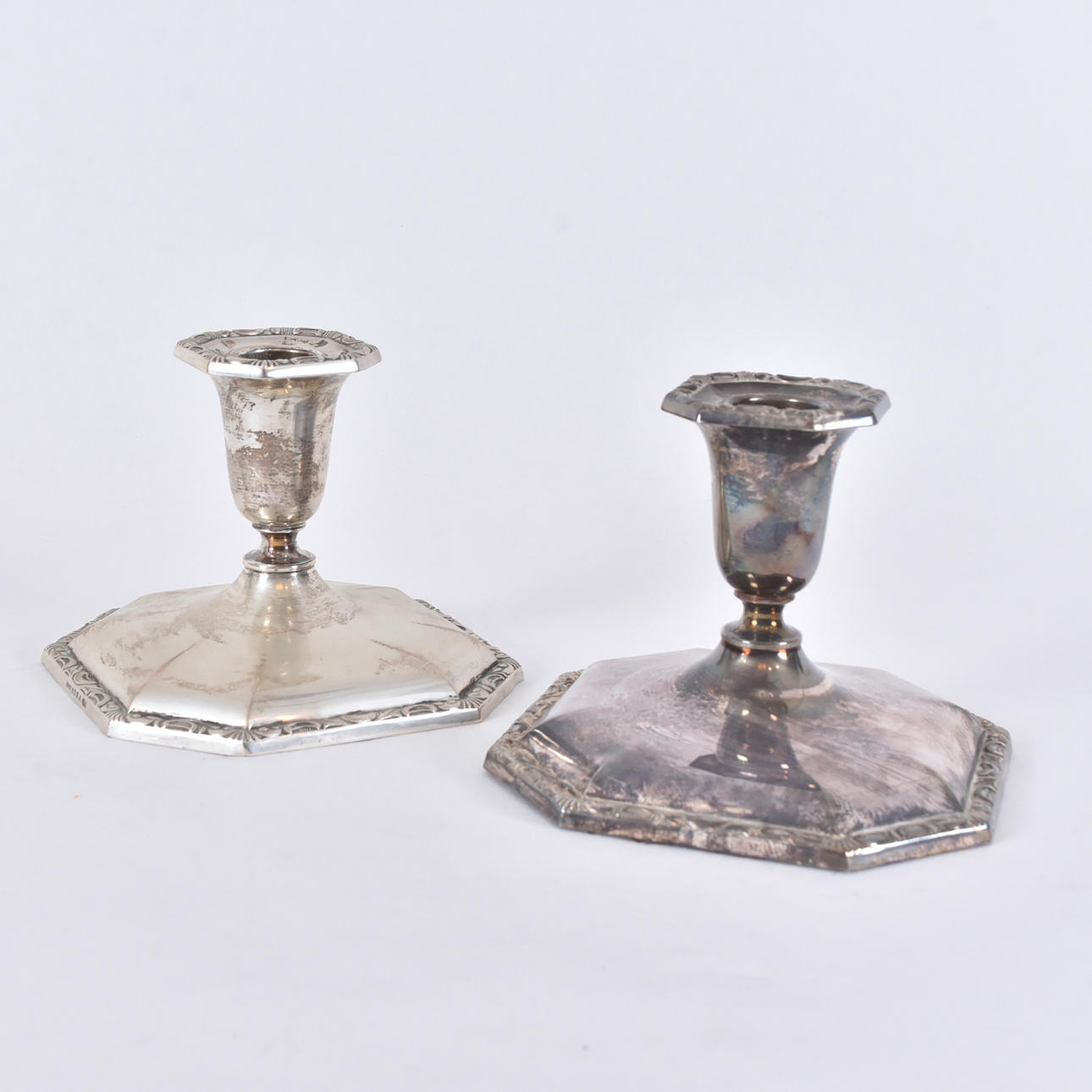 LJUSSTAKAR, 1 par, silver, Norge 1900-tal.