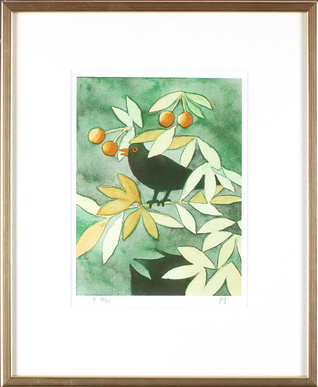 PER ANDERSSON. Koltrast, etsning, monogramsignerad PA och numrerad 40/50.