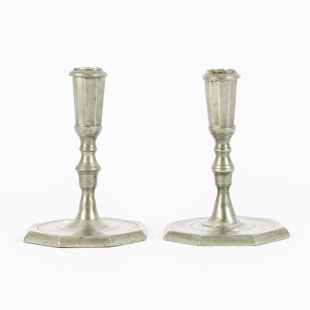 Candlesticks pair, pewter.