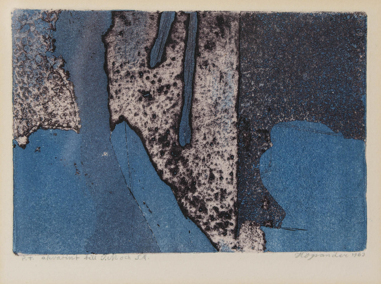 OIDENTIFIERAD KONSTNÄR. Lithograph, signed “Högsander”.