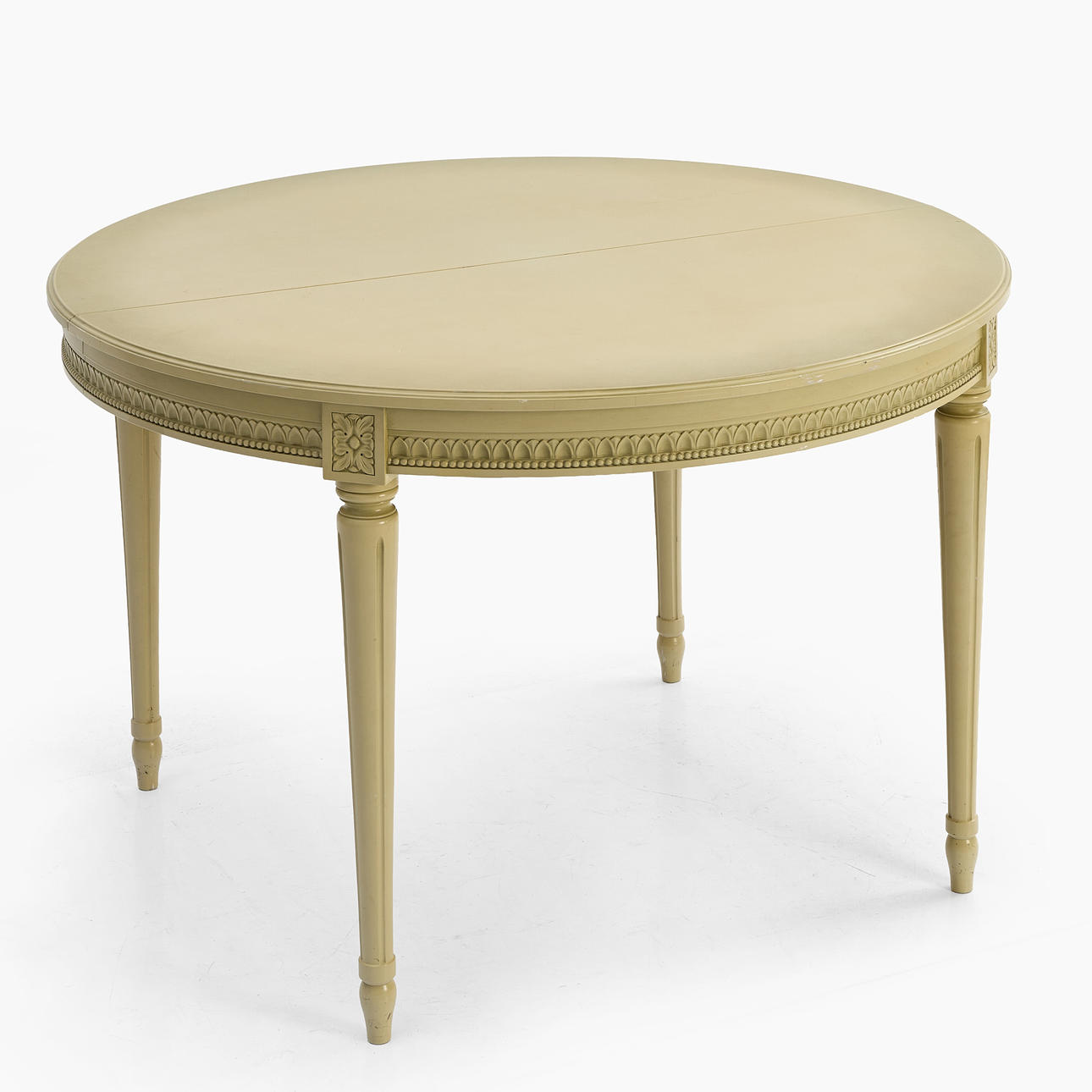 DINING TABLE, with 3 inserts, 20th century. Gustavian style.