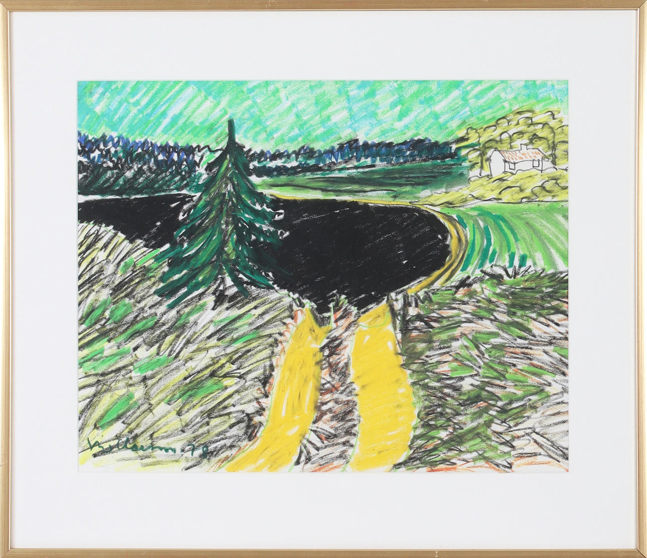 STIG (SLAS) CLAESSON. “Field landscape”, pastel, signed and dated -78.