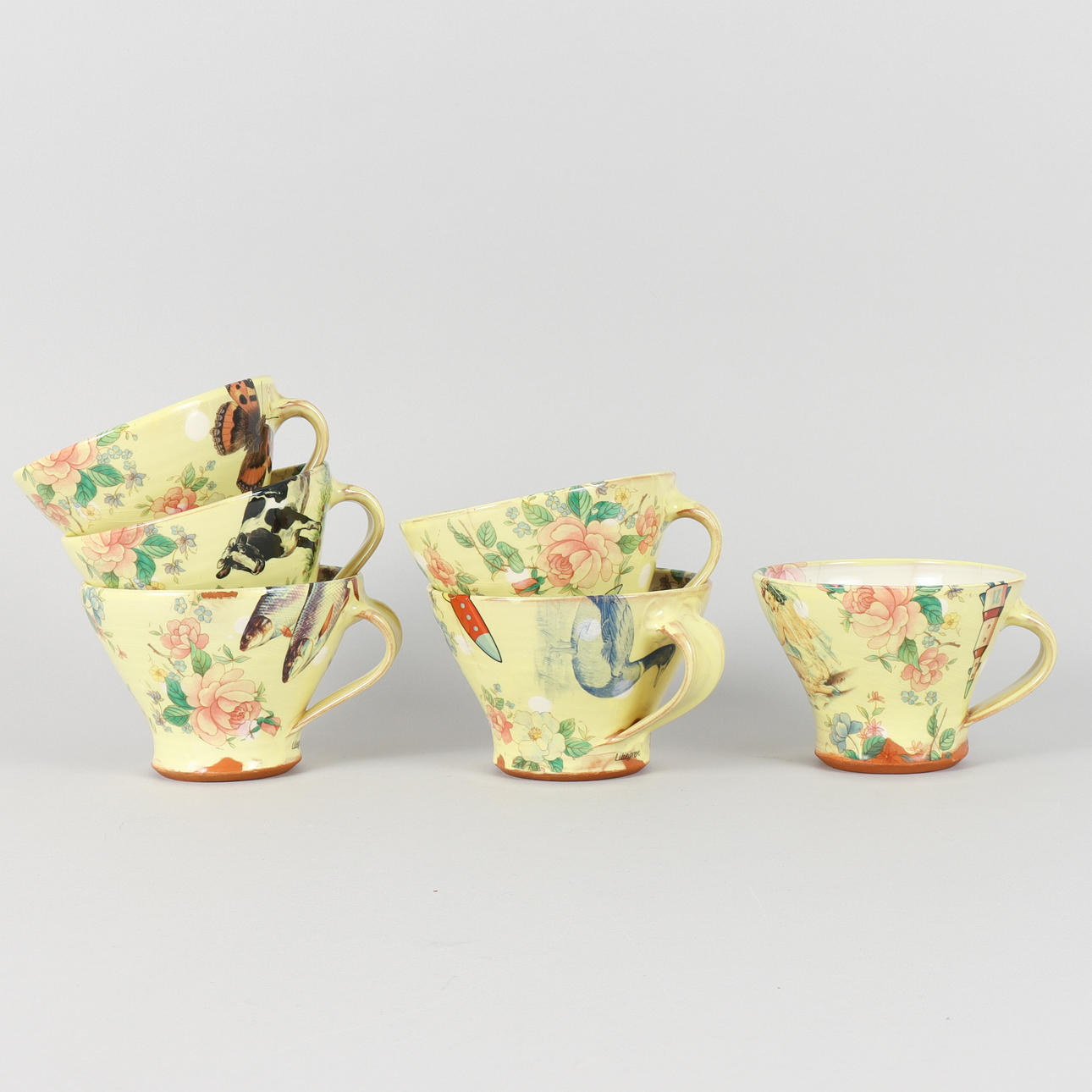 MARIA LILJEGREN 6 ceramic mugs.