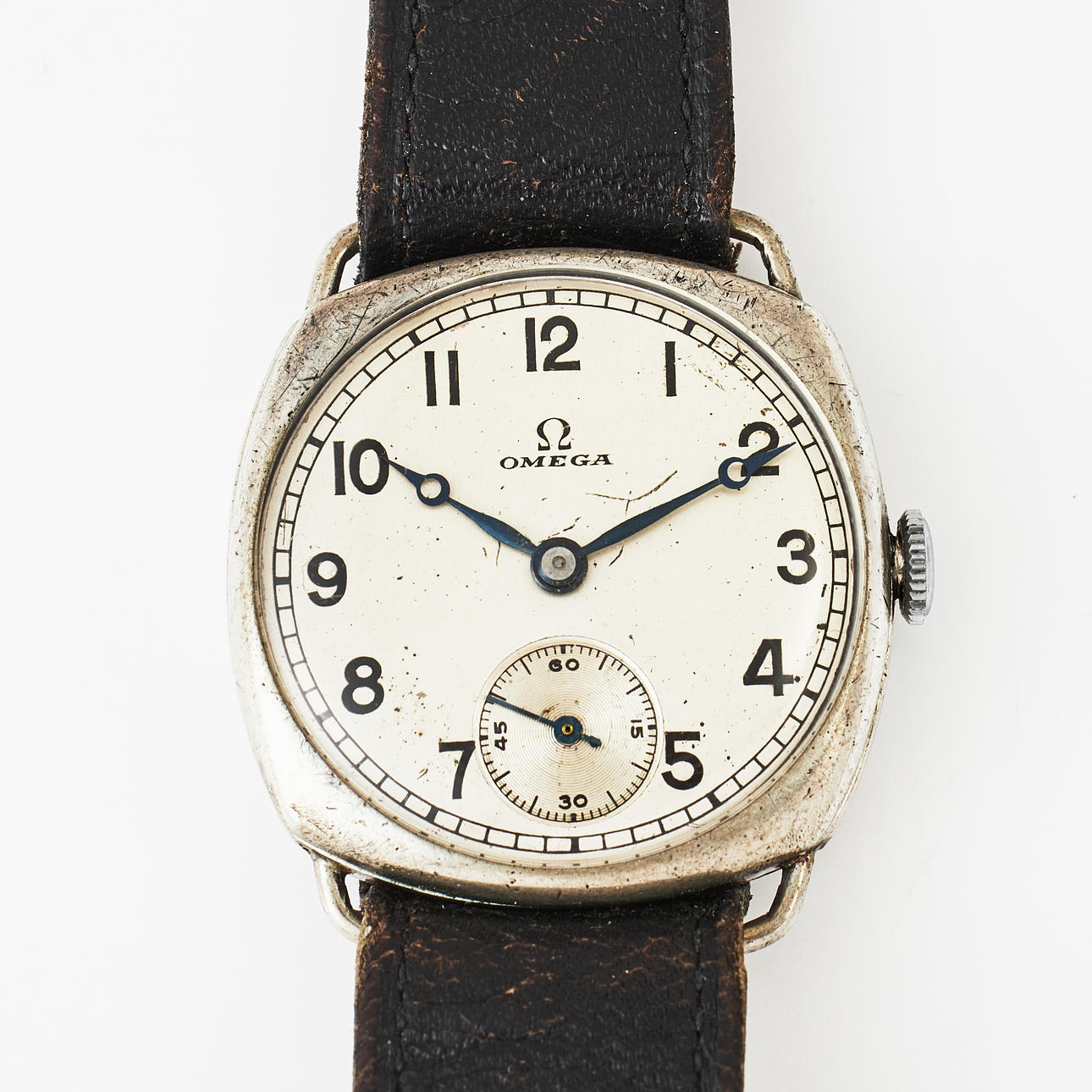 OMEGA, armbandsur, 30 x 30 mm, silver, ca 1925.