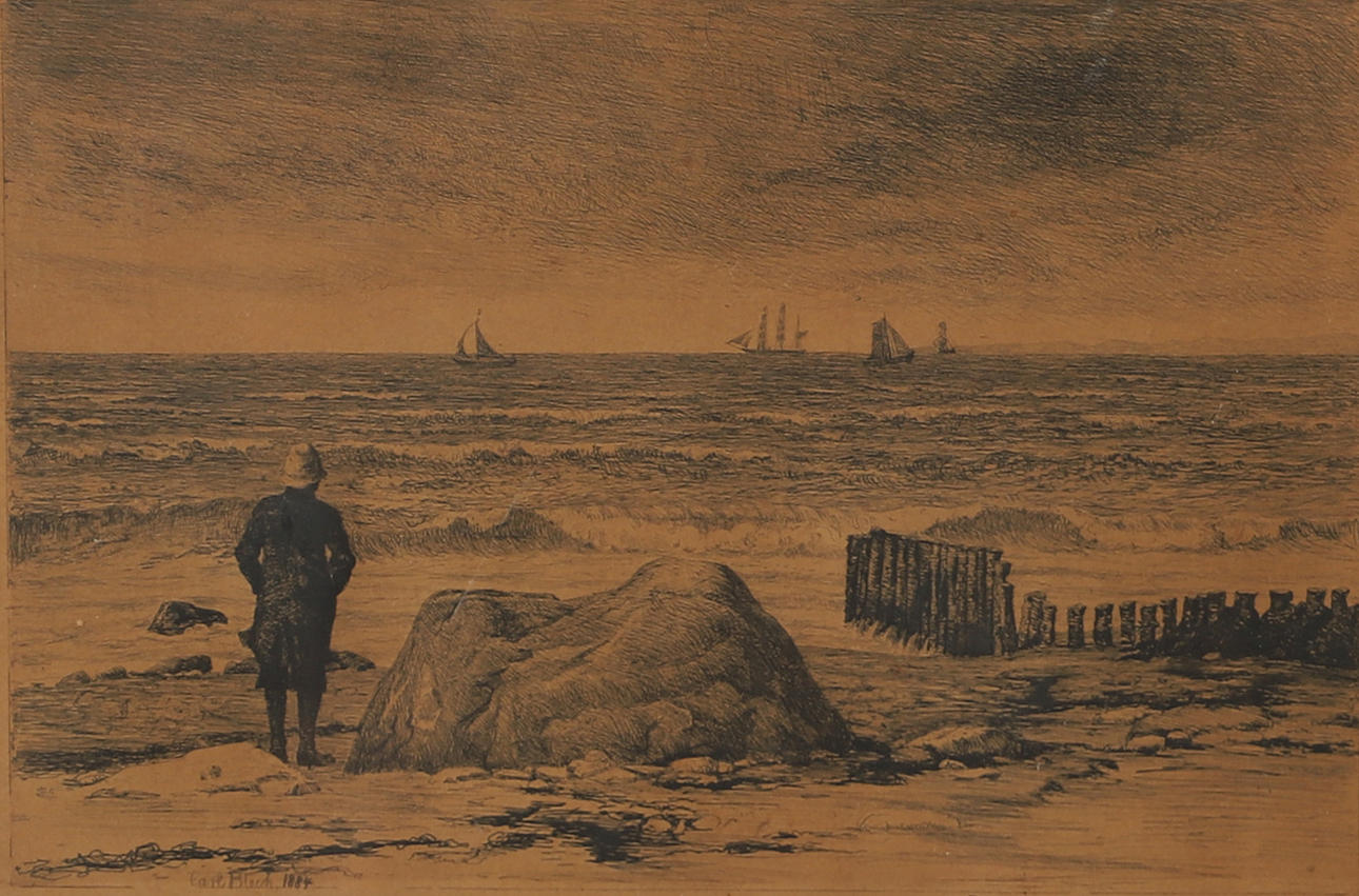 TRYCK. Kustmotiv, efter Carl Bloch.