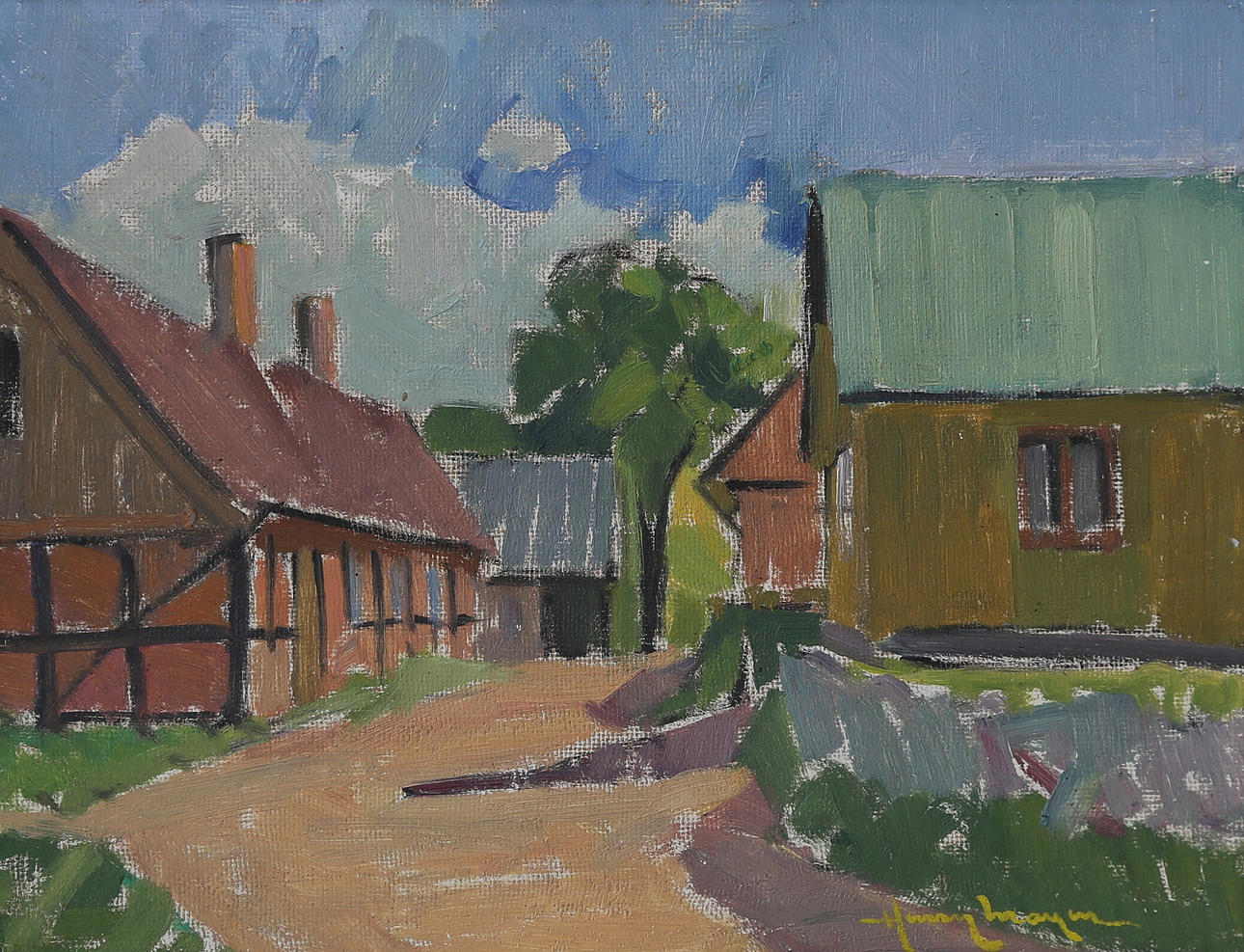 HENRY MAYNE. olja på pannå, signerad.