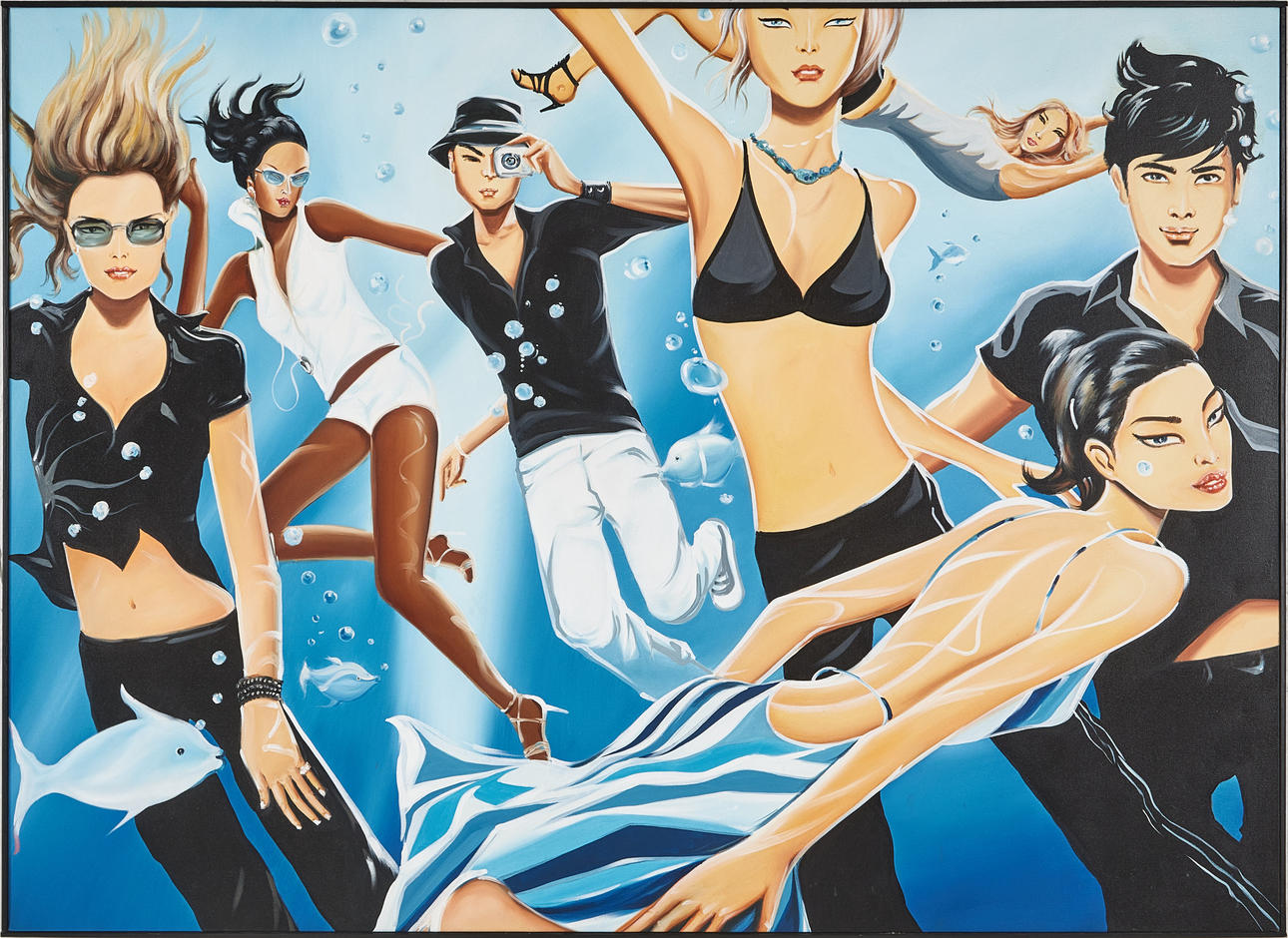 OIDENTIFIERAD KONSTNÄR (SAMTIDA). Figure scene, oil on canvas.