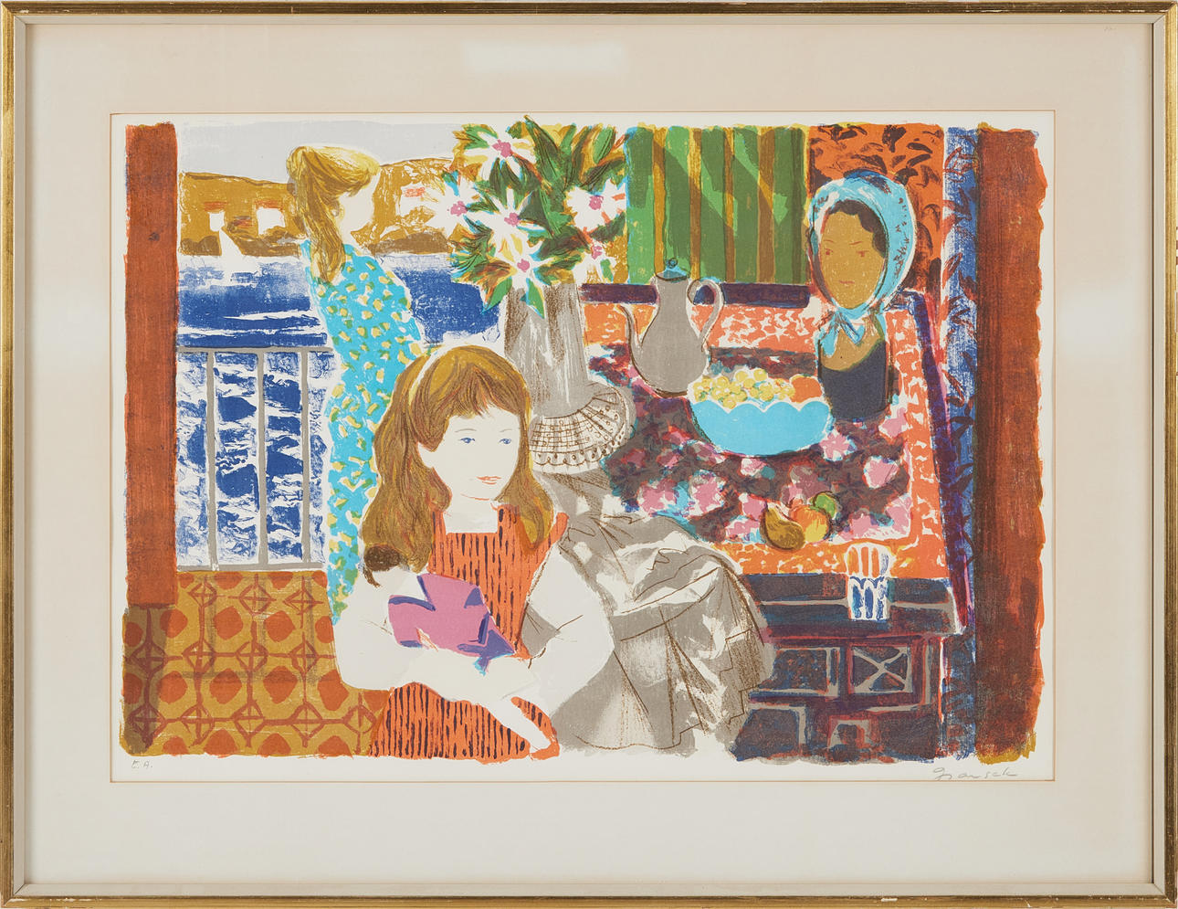 EMILIO GRAU-SALA. “Juterrior”, lithograph in colours, E.A., signed.