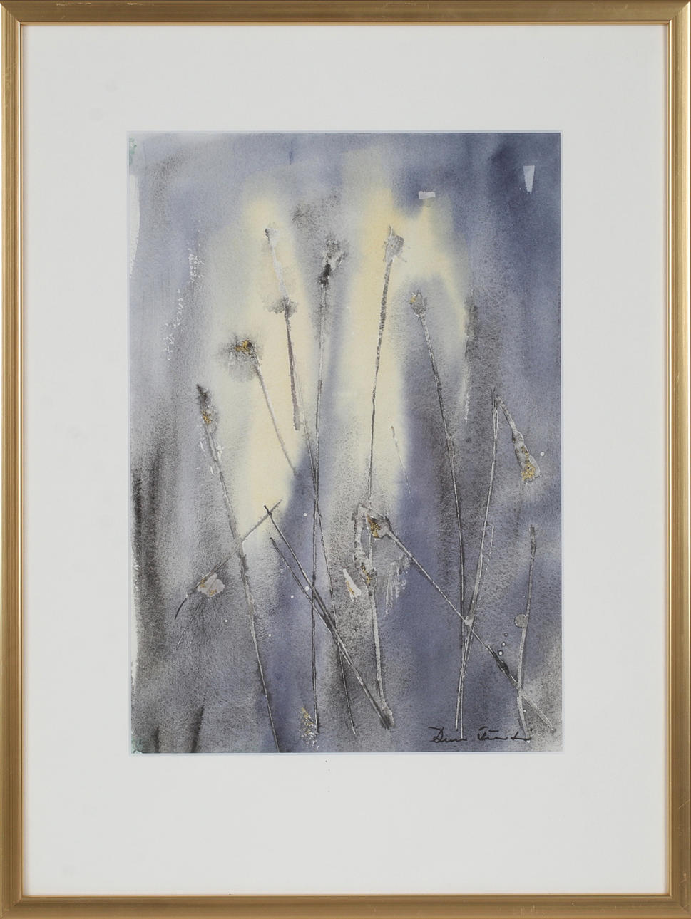 BERIT FRÄNDÅS. Komposition, akvarell, signerad.