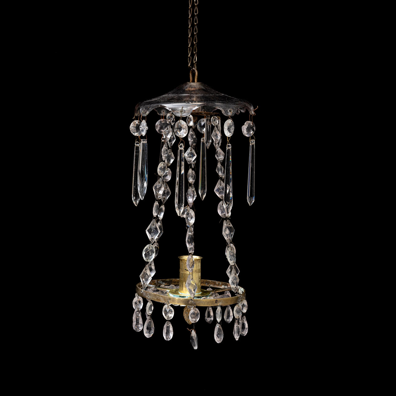 CHANDELIER, partly 18th century. Height approx. 25 cm.