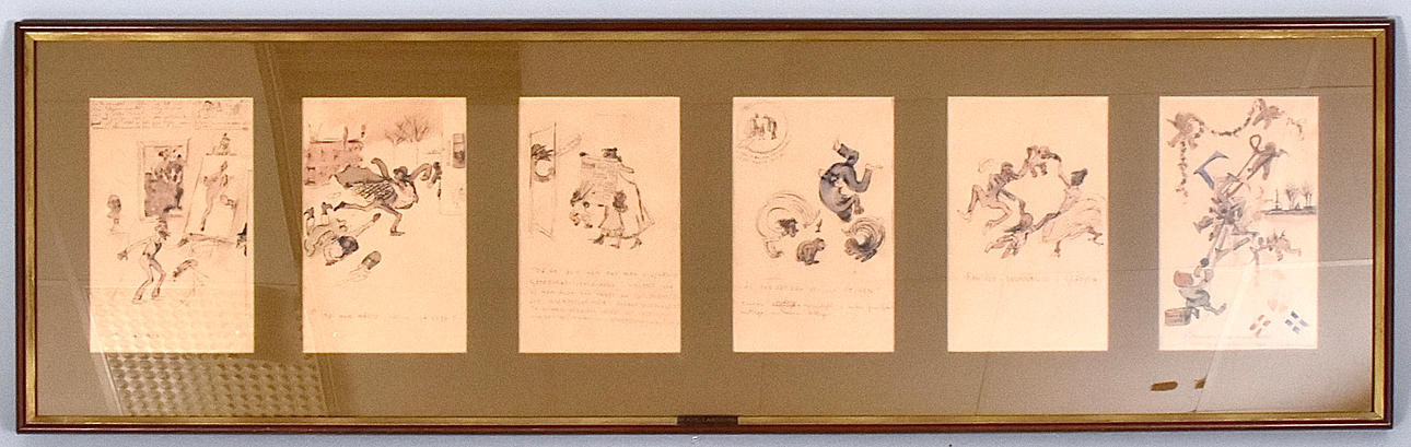 CARL LARSSON. akvareller, 6 st, samramade.