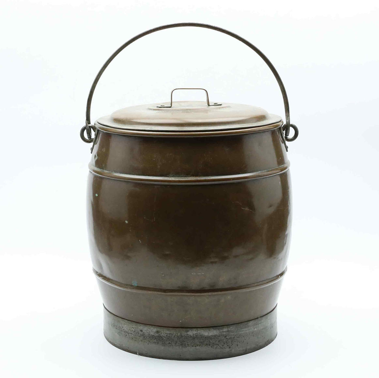 HÄMTARE MED LOCK, koppar & järn, 18/1900-tal.