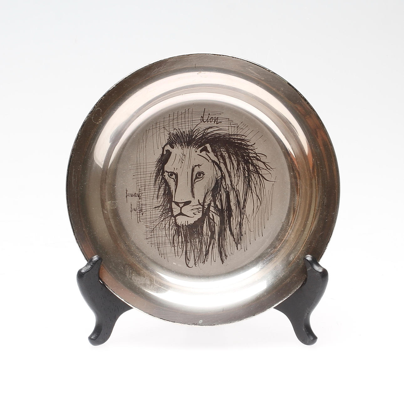 TALLRIK, sterlingsilver, "Lion", Bernard Buffet, diameter 20 cm, vikt ca 196.3 g.