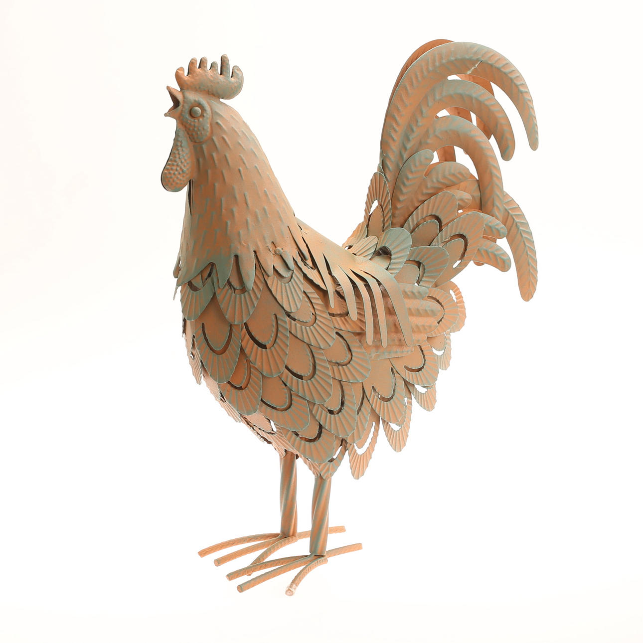 TRÄDGÅRDSSKULPTUR, tupp, plåt, samtida.