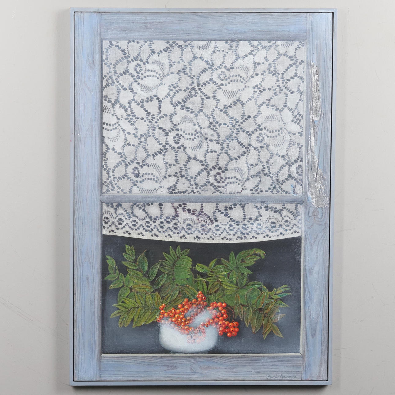 GUNDA ERIKSON. OIL ON CANVAS, “Rönnbäs-”, signed.