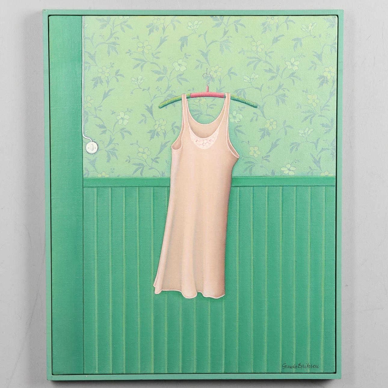 GUNDA ERIKSON. OIL ON CANVAS, “Linnet”, signed.