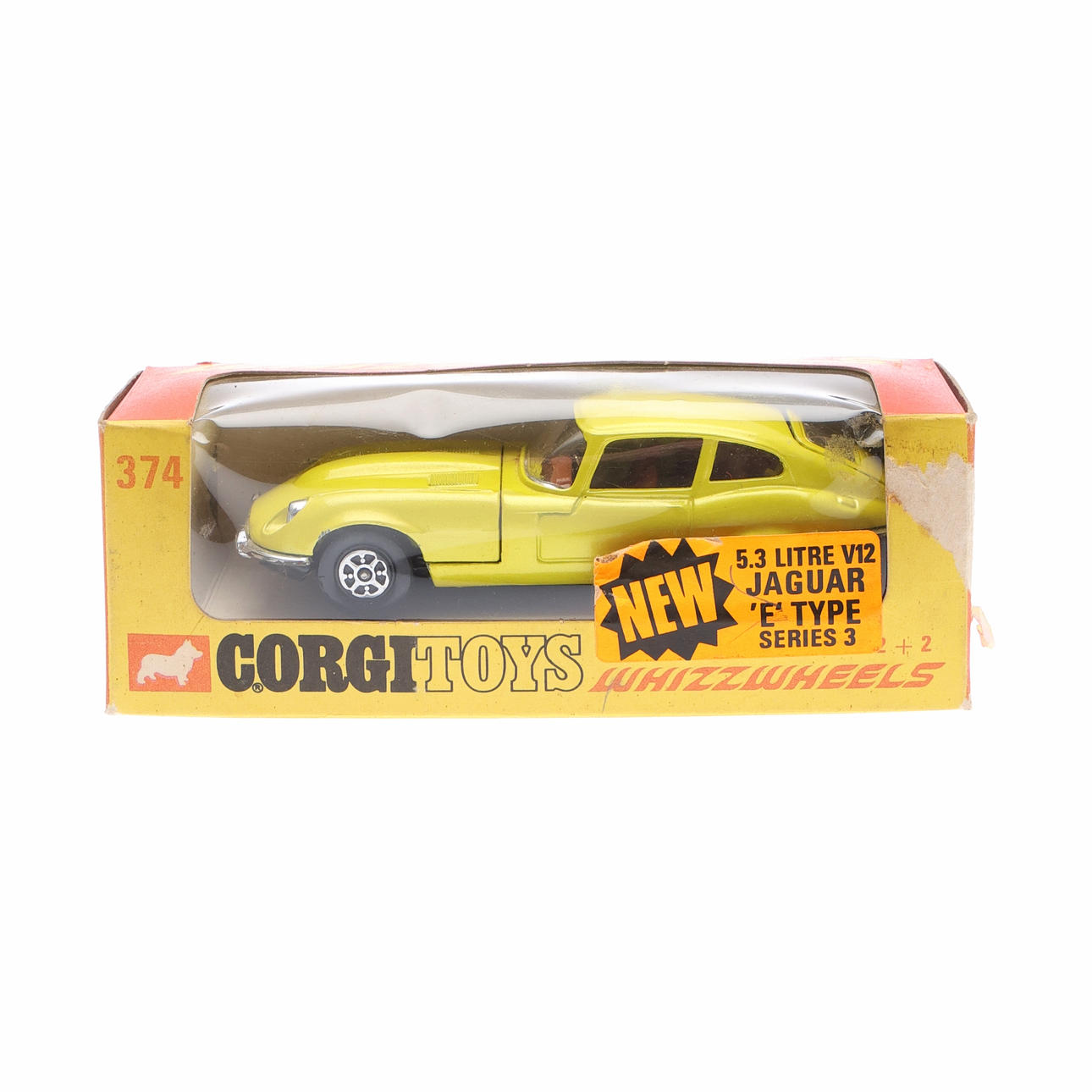 CORGI WHIZZWHEELS MODEL 374 DIECAST 4.2 LITRE JAGUAR E TYPE 2 + 2.