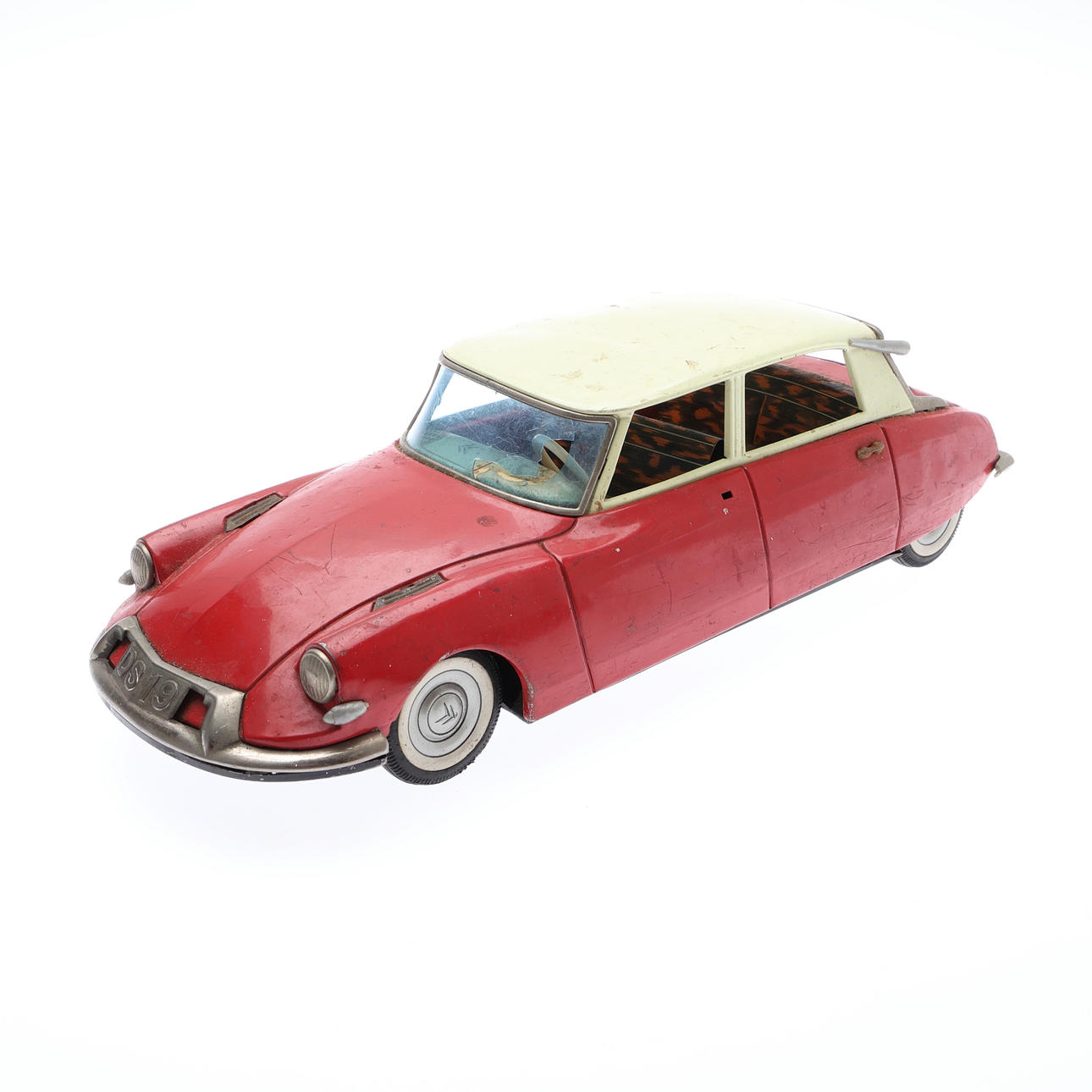 BANDAI MADE IN JAPAN TIN MODELS OF A CITROEN DS 19 AND RENAULT