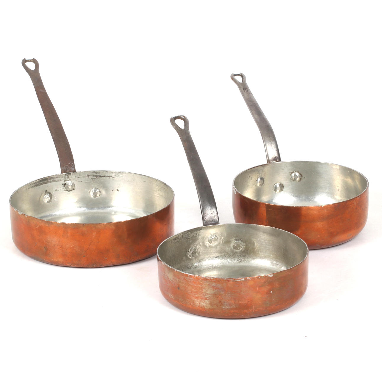 TRAKTÖRPANNOR, 3 st, Frankrike, 1900-tal.