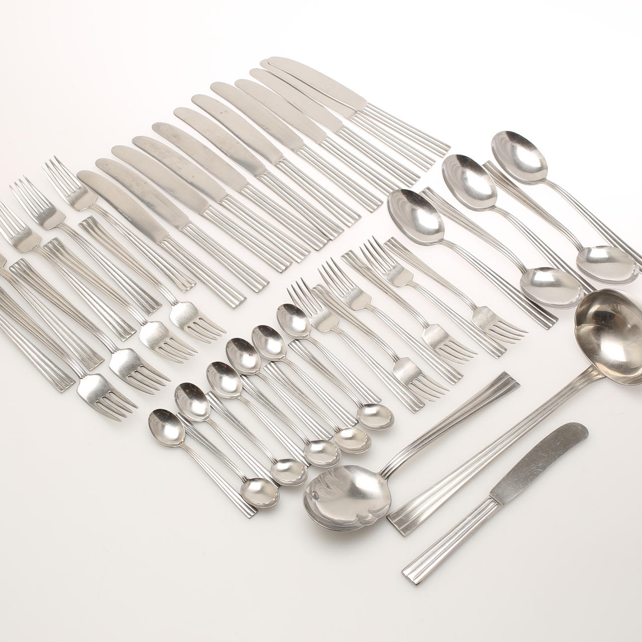 BESTICK, rostfria, 46 delar, "Thebe", Folke Arström, Gense.