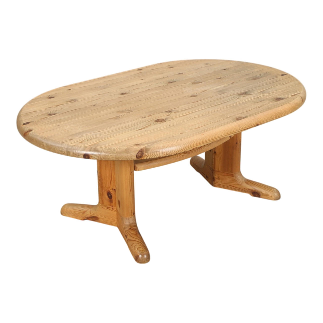 SKANDINAVISK DESIGN. Oval solid pine coffee table, 1970s-1980s.