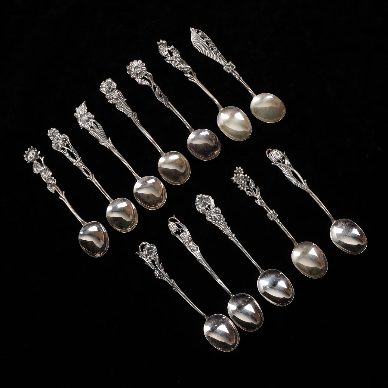 COFFEE SPOONS, 12 pcs, silver, GEWE, Malmö, weight 141 gram.