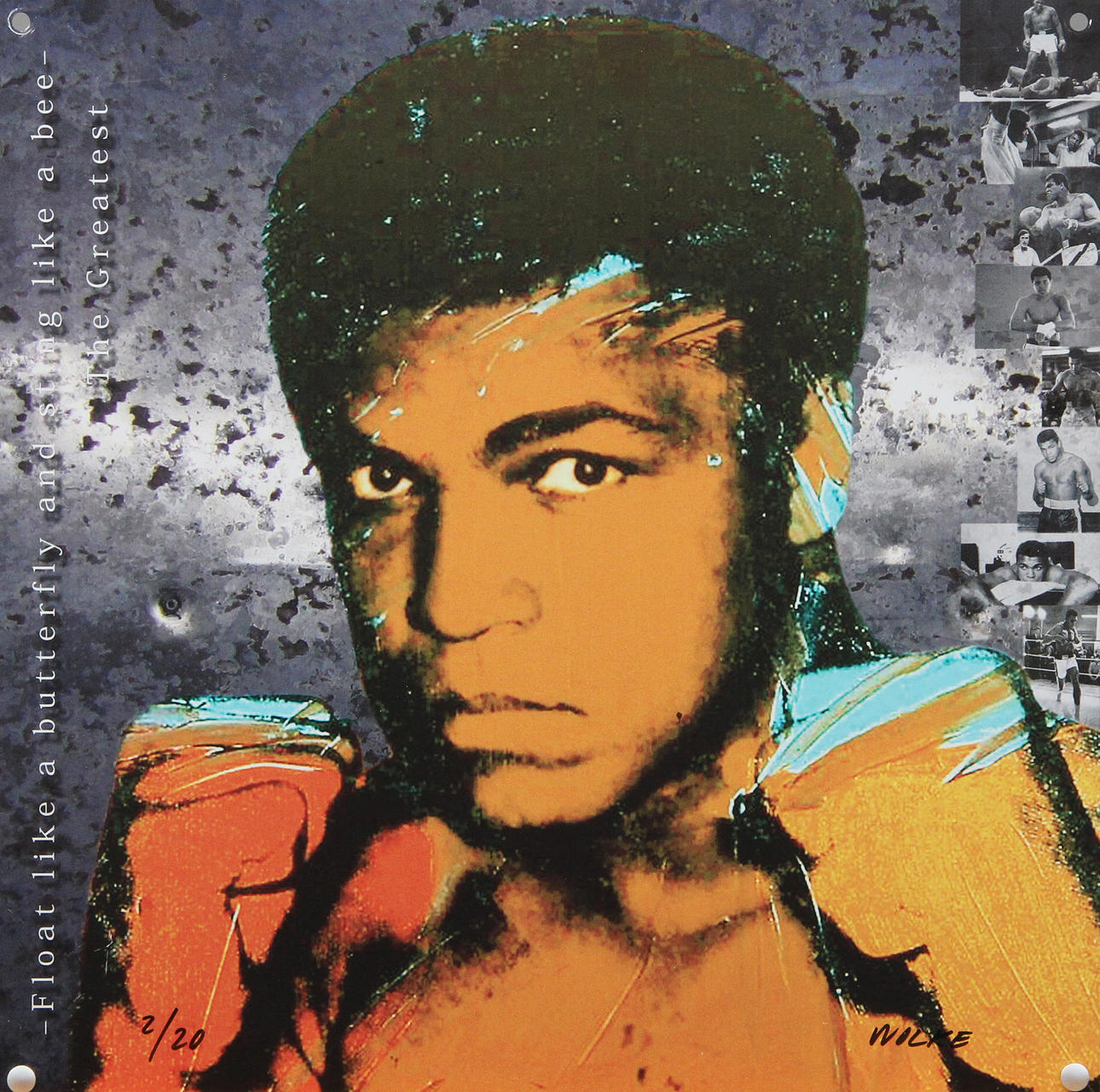 ANDERS WOLKE. ARTWORK, metal, Ali, signed.