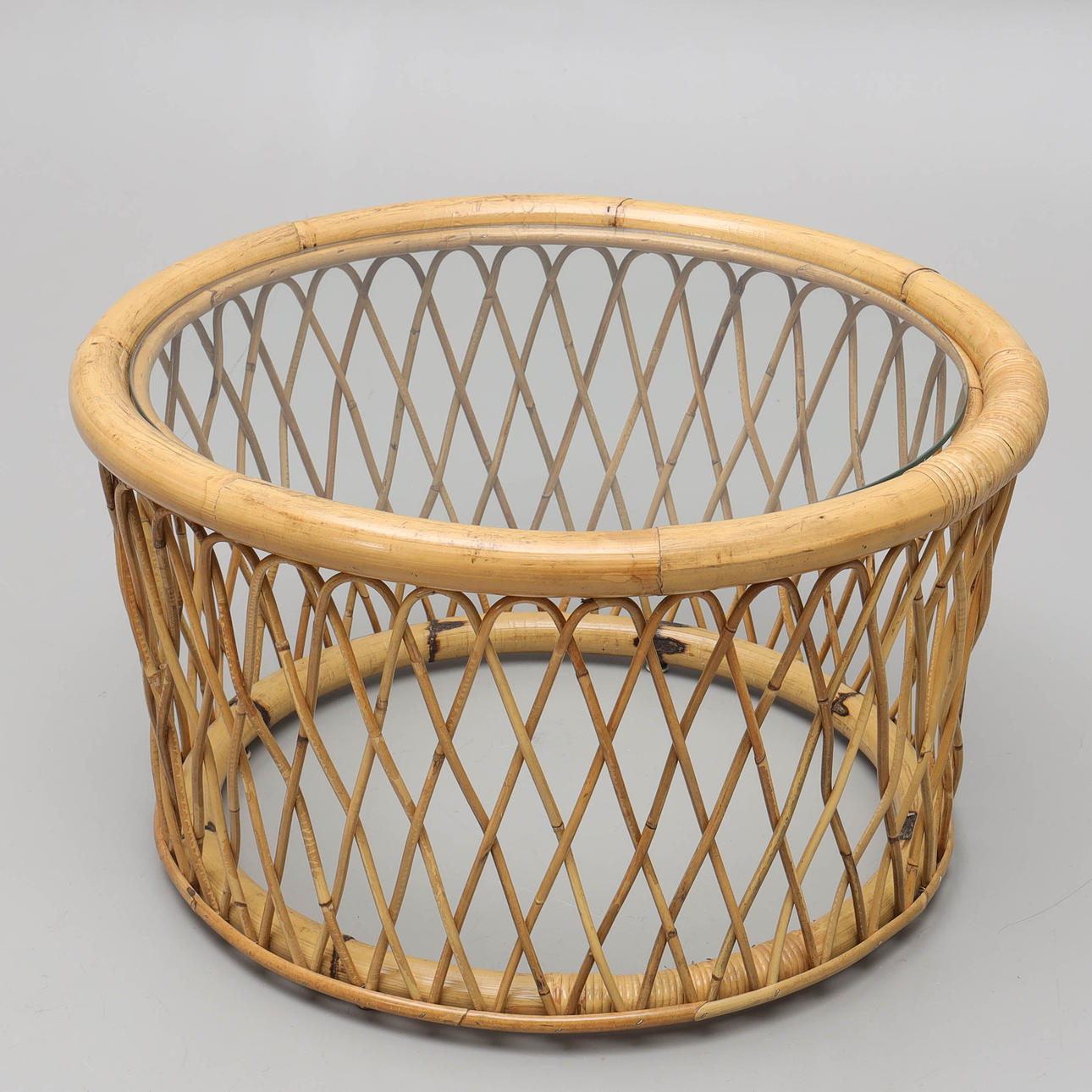 A table, bamboo & rattan, 1970s/80s.