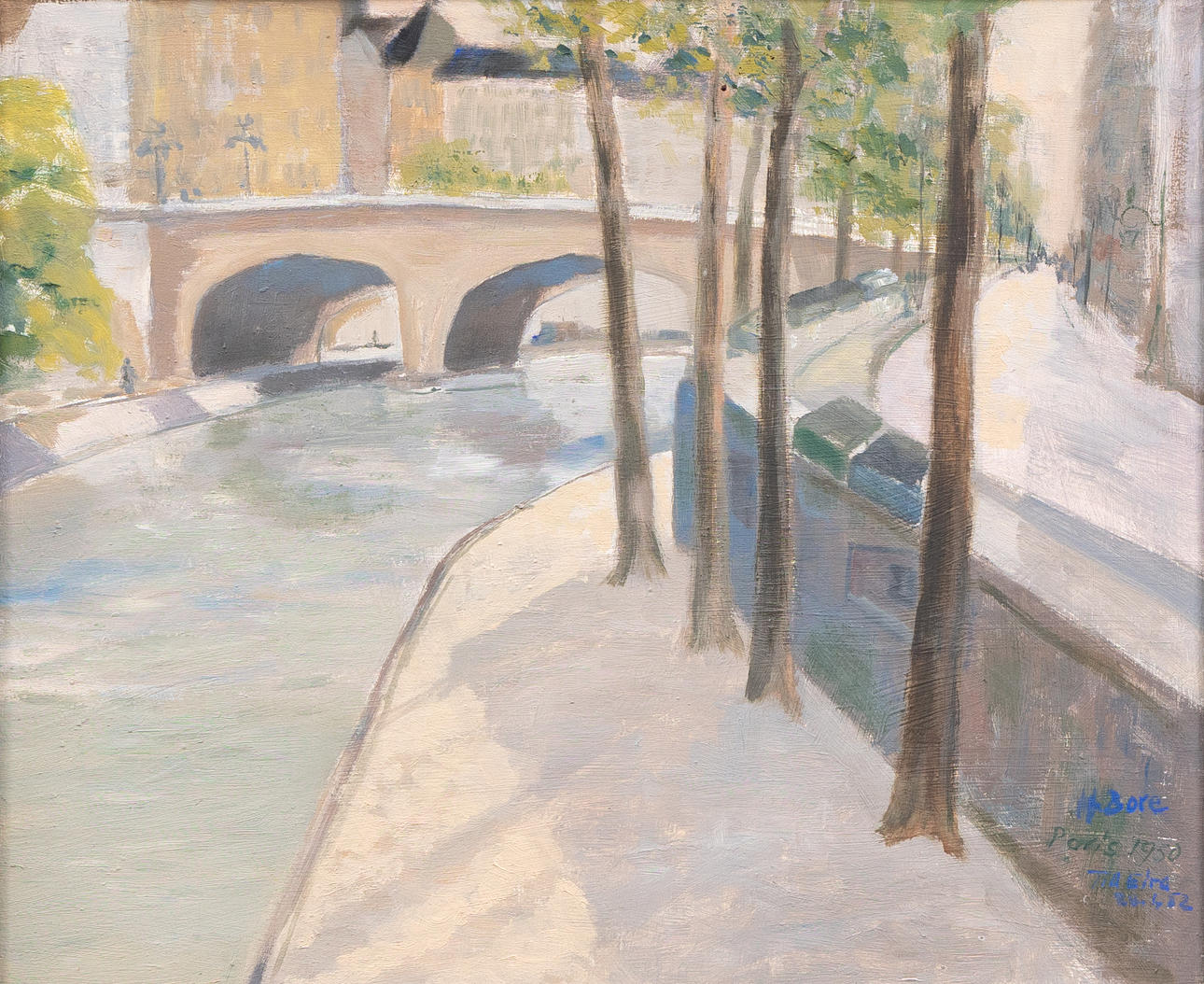 OIDENTIFIERAD KONSTNÄR. Motif from Paris, oil on panel, signed and dated 1950.