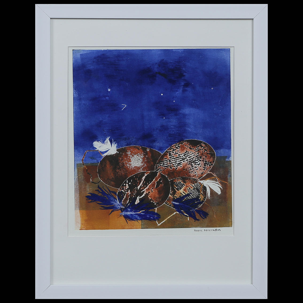 BODIL NYSTRÖM “EASTER EGG” COMPOSITION, SIGNED, GLAZED.