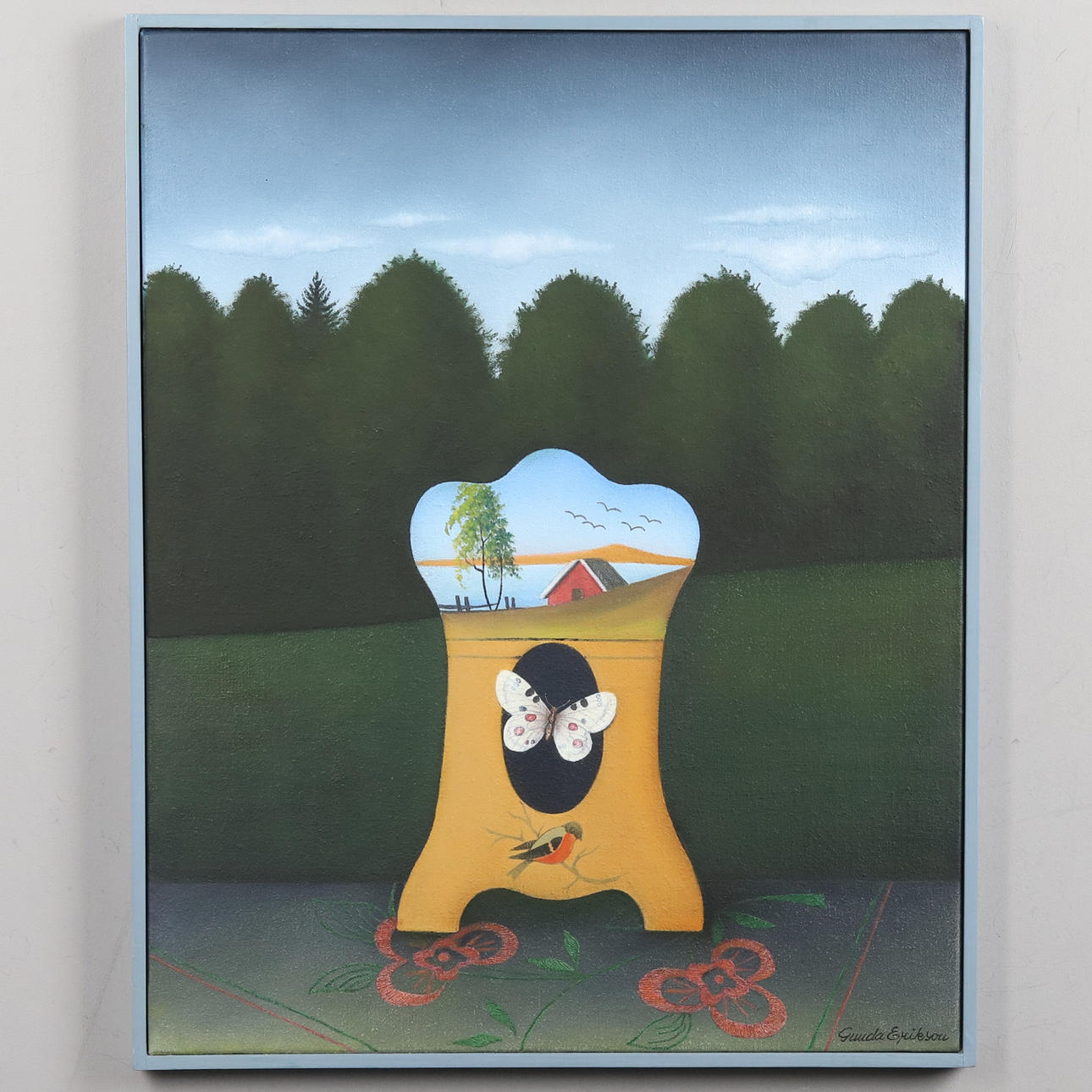 GUNDA ERIKSON. OLJA PÅ DUK, "Ramen", signerad.