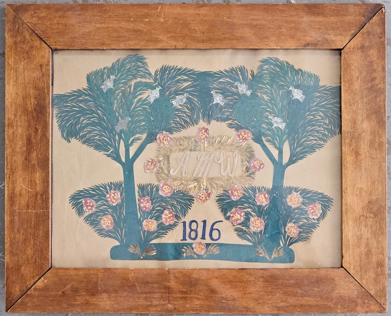 GREETING BOARD, dated 1816.