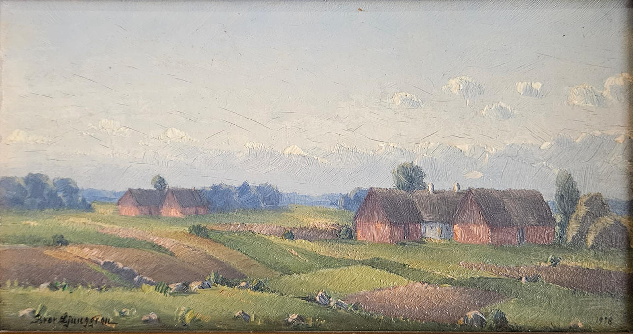 BROR LJUNGGREN. Landscape. Oil on panel, signed Bror Ljunggren and dated 1938.