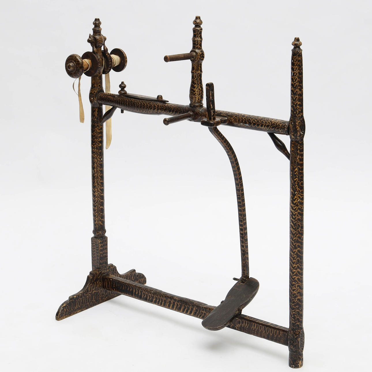 A 19th century traditional ribbon loom.