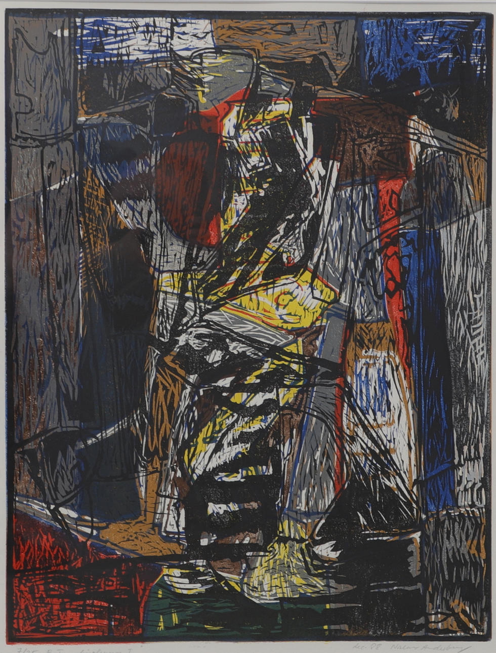 NIKLAS ANDERBERG. Linoleum I, 7/25, E.T, signed, dated Dec -88.