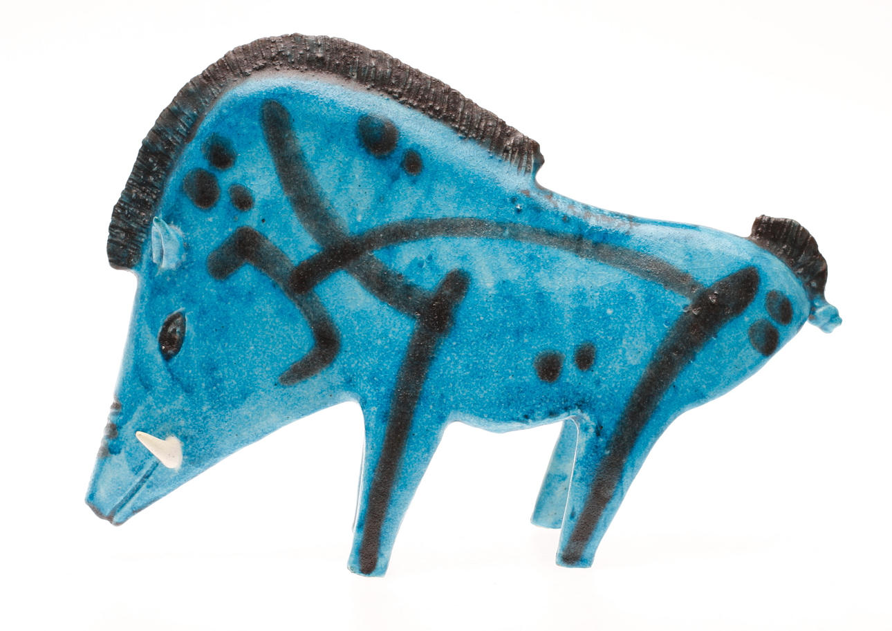 BRUNO GAMBONE. Keramik, vildsvin, signerad Gambone Italy.