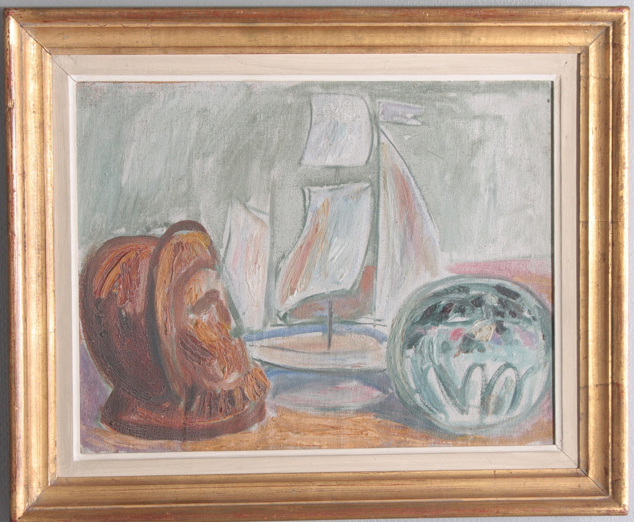 WALDEMAR SJÖLANDER. olja på pannå, singerad.