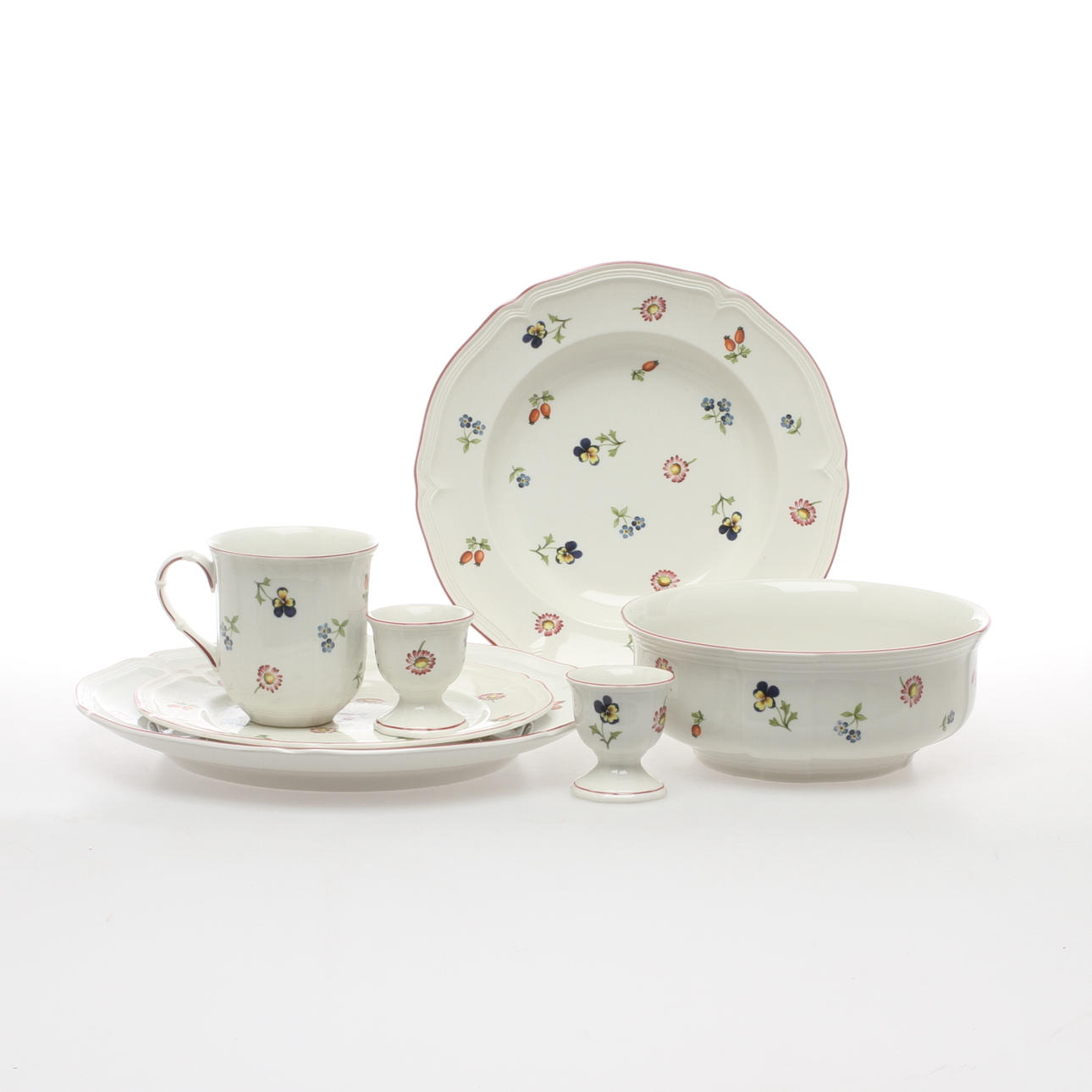 SERVISDELAR, 21 delar, "Petite fleur", Villeroy & Boch,1900-/2000-tal.