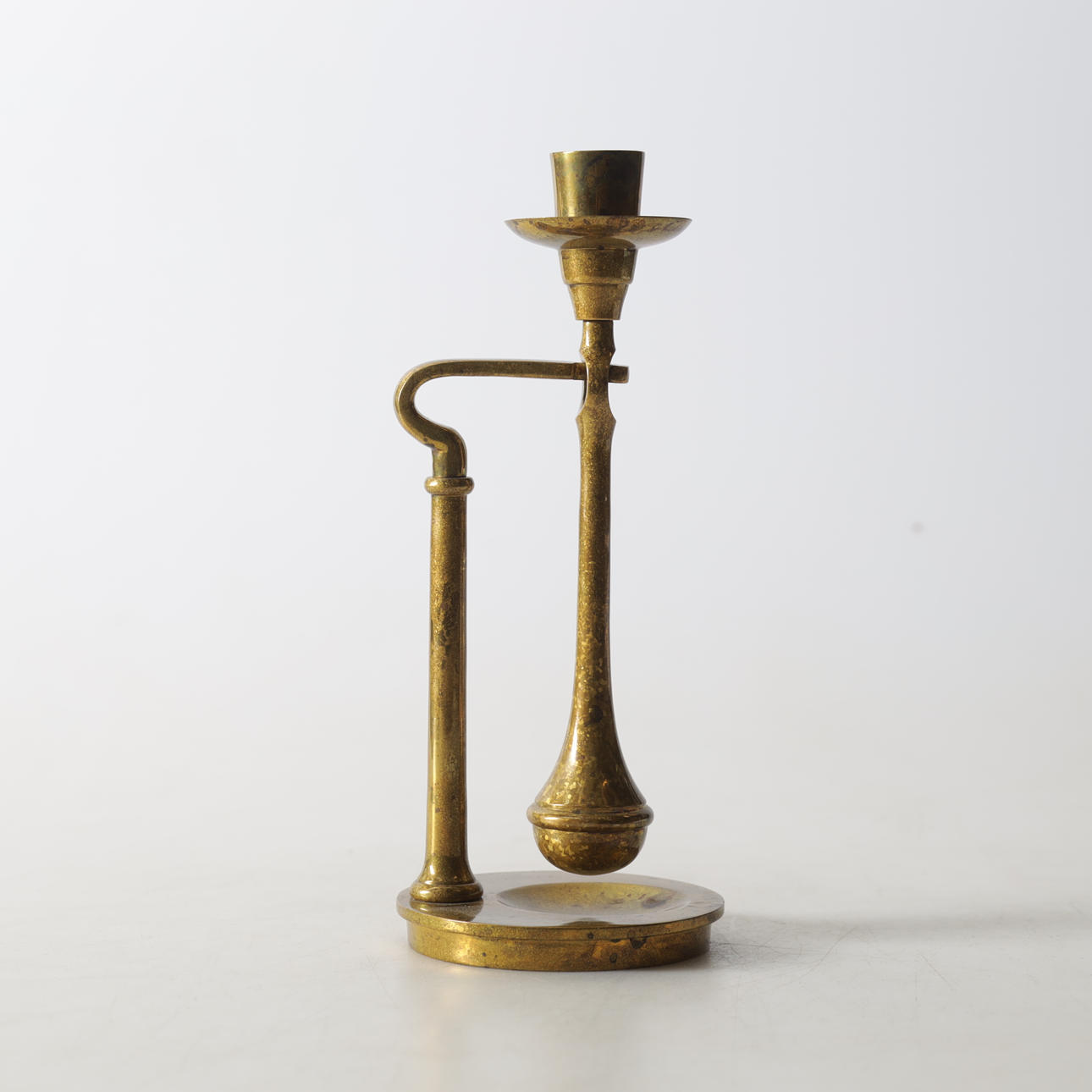 A ship's candlestick, brass, 20th century.