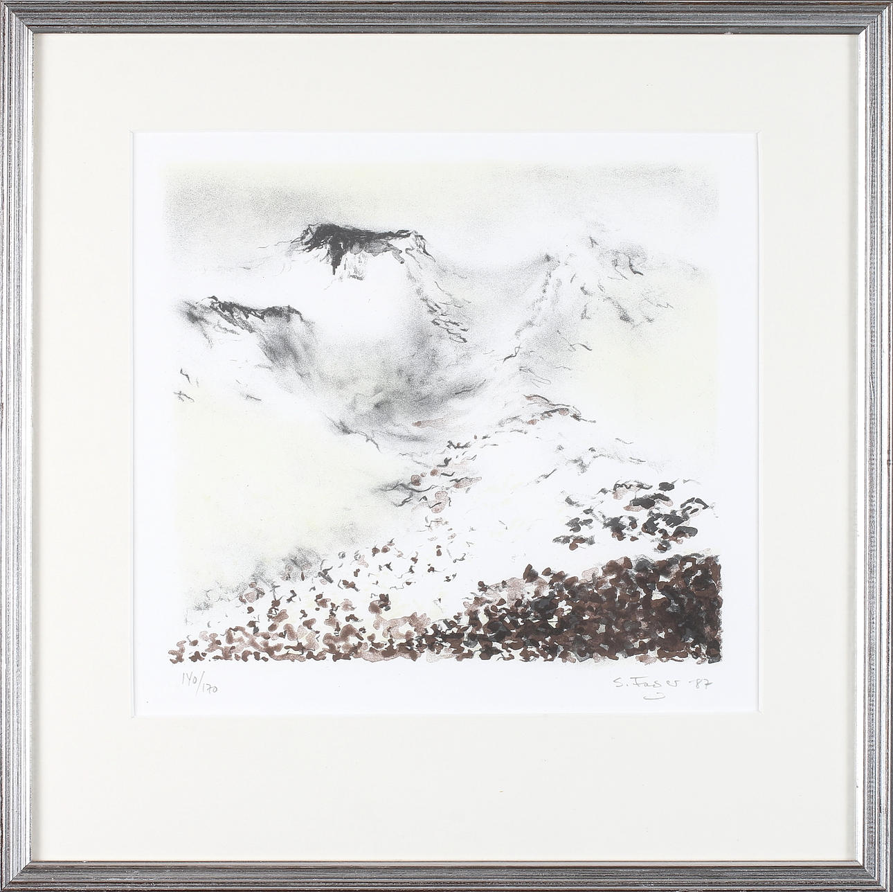 SIXTEN FAGER. Fjällandskap, färglitografi, signerad och numrerad.