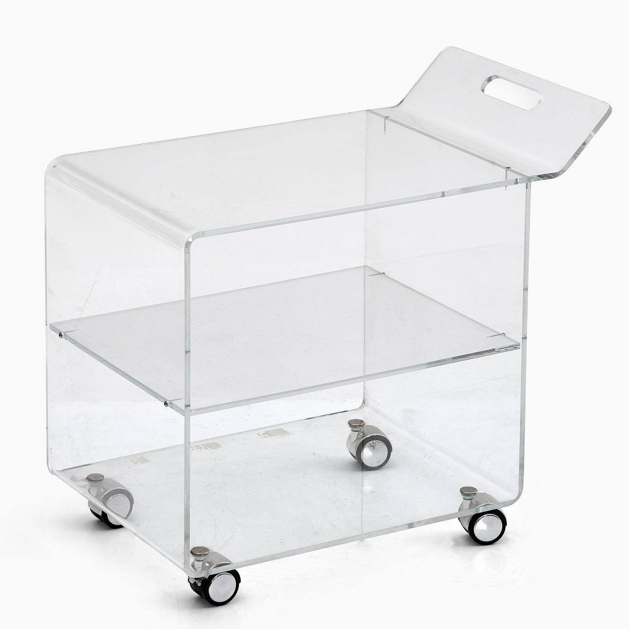 SERVERINGSVAGN, 1980-tal, plexiglas.