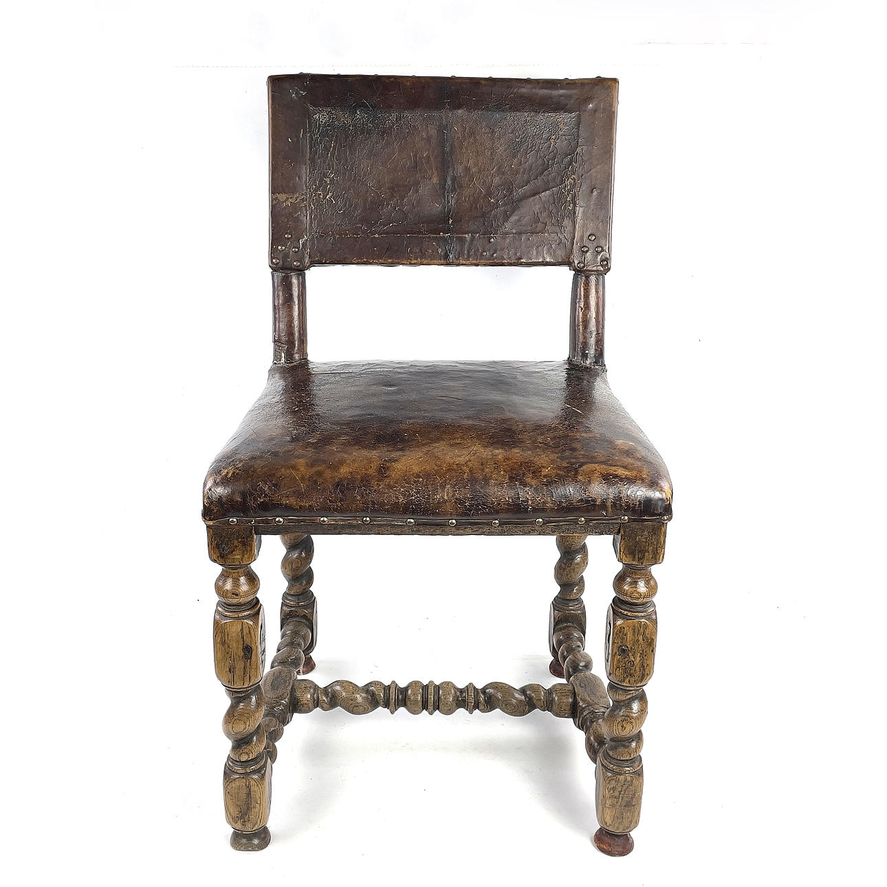 CHAIR. Baroque, oak, 18th century.