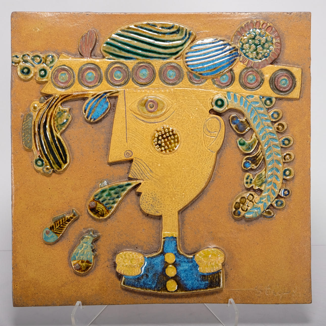 STIG LINDBERG. WALL RELIEF, Stoneware, Gustavsberg.