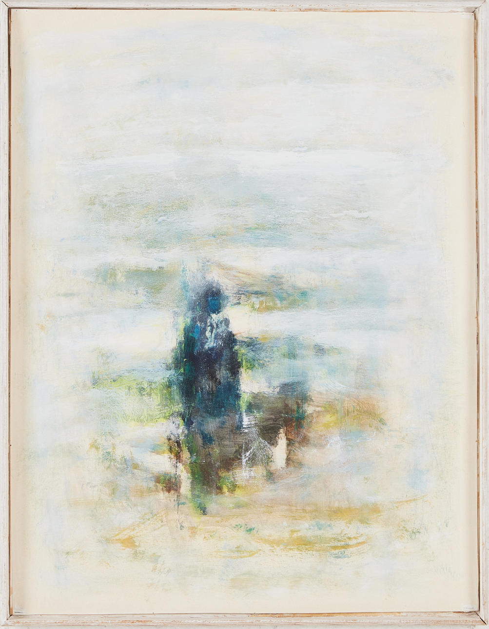 JOHN WIERTH (1920-2003). "Ljusvariationer" blandteknik på papp-pannå, signerad á tergo.