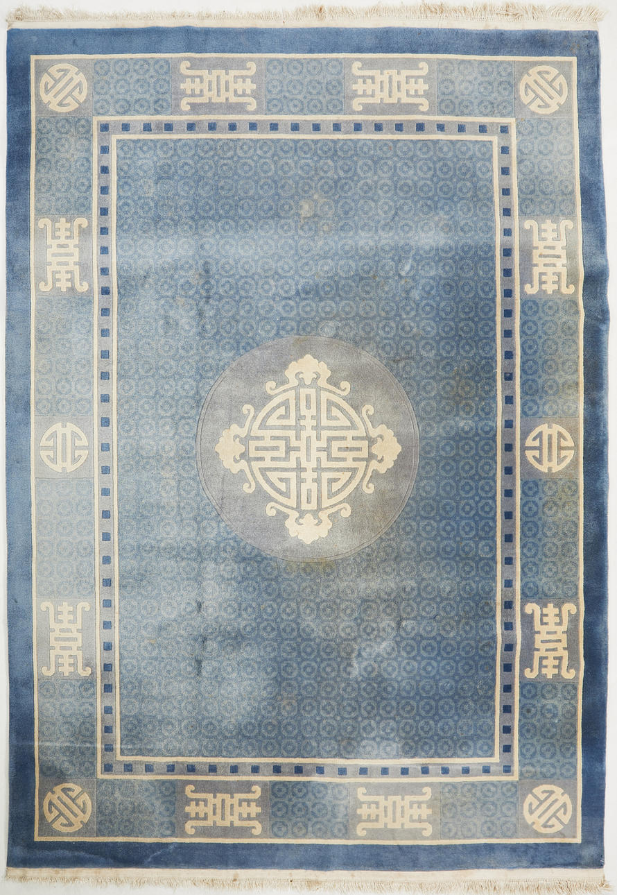 CARPET, China, blue base, approx. 335 x 245 cm.